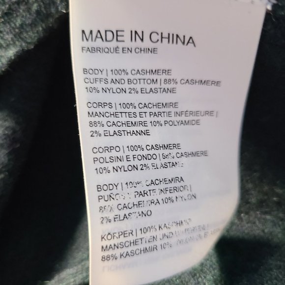 CLUB MONACO NWOT Teal Green Cashmere Sweater XS - Picture 5 of 5